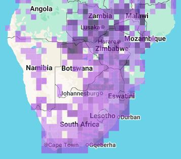African Fish Eagle eBird range map