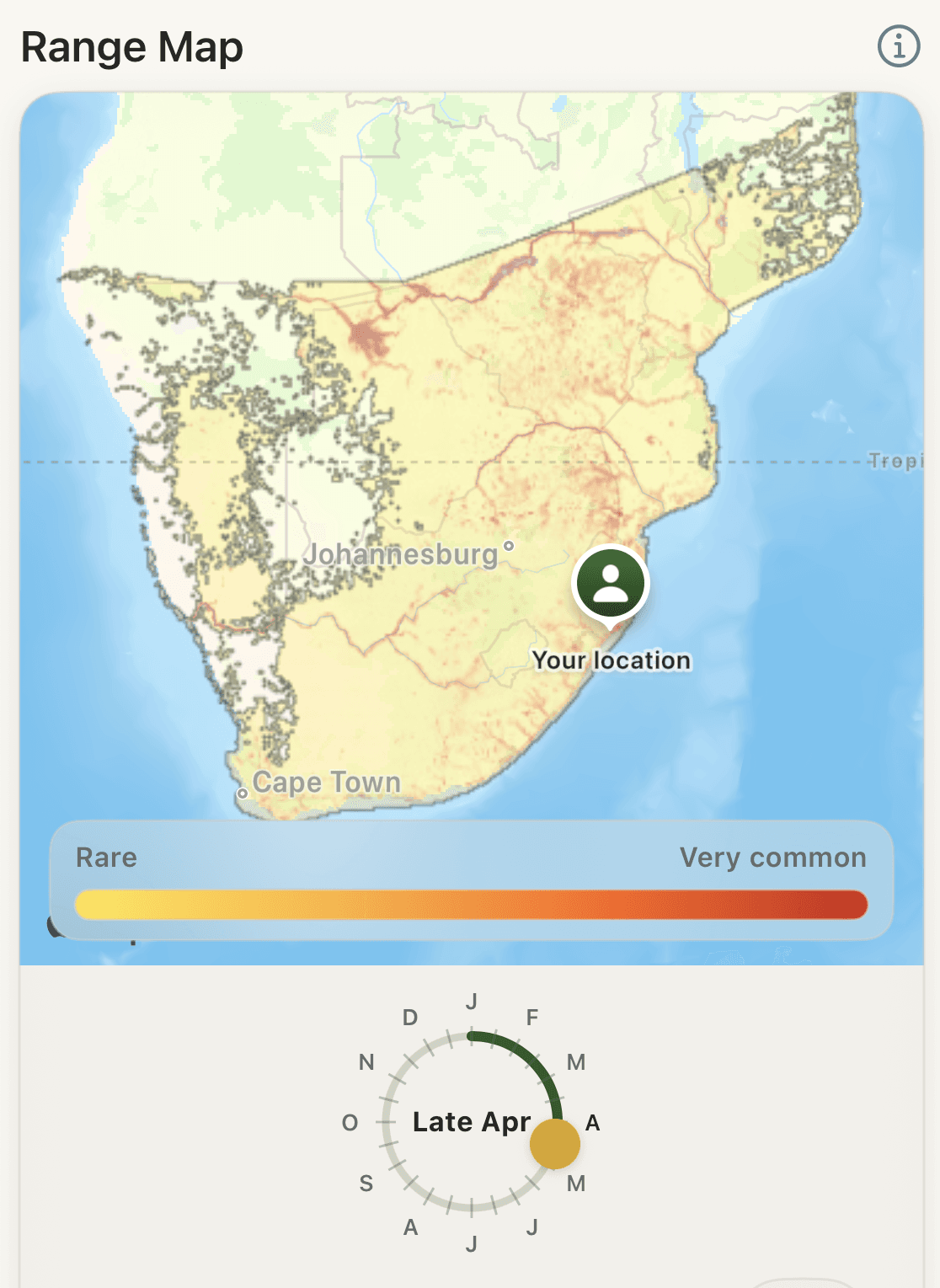 African Fish Eagle Rockjumper habitat-aware map